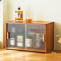 감성 술장식장 미니찬장 그릇장식장 나무장 커피장 그릇장 식탁위수납장 차, 브라운55cm