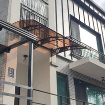 1500X8800 옥상비가림 라운딩차양 브라켓 렉산시공업체 주차장 계단캐노피 자재, 블루, 블루, 실버
