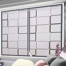 방풍 방한 커튼 작은 겨울 따뜻한 창 커튼 인쇄 격자 무늬 지퍼 열 절연 필름 차가운 가정 침실 거실 욕실, 90x120cm