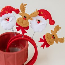 2+2 루돌프 산타 크리스마스 머리띠 홈 파티용품 셀카 소품, 산타2개+루돌프2개