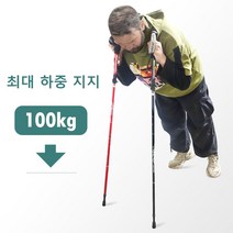 5단 노르딕워킹스틱 티타늄 알루미늄 엔터로프스틱 등산 길이 지팡이, 04.T 핸들 레드