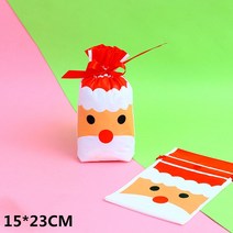LBSISI-롤리팝 빵 포장 파티 웨딩 장식 초콜릿 상자 20 세트 크리스마스 선물 가방 쿠키 사탕 가방 비닐 봉투, 01 20Sets One Pack, Santa 2