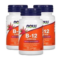 나우푸드 비타민B12 2000mcg 100x3개 300 로젠지 코엔자임 시아노코발라민 메틸코발라민, 3개, 100정