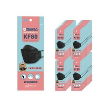 엠플러스 미세먼지 황사 마스크 소형 KF80, 50개입, 1개, 블랙