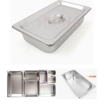 스텐 스댕 국산 사각 업소용 소형 작은 1/4 밧드 바트 소스 보관 통 용기, 1/4size-기본 15cm(6인치)