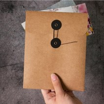사진 보관 선물 단추 종이봉투(소) 5장, 5x7크라프트