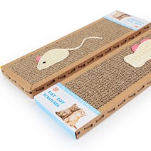호쿠호니 고양이물품 스크레쳐 수직 벽지 장난감만들기 3D 평판형, 마우스 L