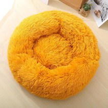애완용 산책 이동 가방 켄넬 캐리어 눕눕백개애완 동물 침대 개집 라운드 고양이 겨울 따뜻한 집 침낭 긴, 12 YELLOW_01 40cm