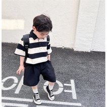 남아 세트 건달 반팔 티셔츠 남아 아동 상의 거리 튀김 레포츠 반바지