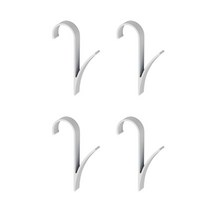 4pcs 목욕 후크 홀더 공간 알루미늄 온수 수건 레일 라디에이터 옷걸이 관형 수건 후크 샤워 문 후크 캐비닛 코트, 4pcs A White