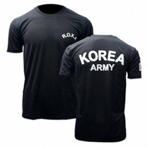 코리아 아미 군인 군용 반팔티셔츠 검정 로카 반팔티