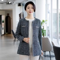 모슬린 엄마옷 라운드 트위드 자켓 EJK302177 마담 미시옷 중년여성의류 빅사이즈 50대 60대여성옷
