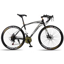 SEVNBIKE 로드자전거 하이림 24단 시티자전거, 블랙 옐로우