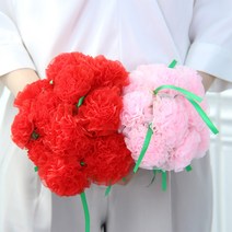 카네이션 조화 꽃부쉬 꽃다발 플라워 장식 어버이날 스승의날 데코 코사지 2 color, 10개, 레드