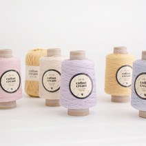 야나 [콘사] 코튼크림 콘사 150g (cotton cream) 100%면사 부드러운실 의류실 소품실 대바늘실 코바늘실, 809 아이스블루