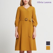 올리비아로렌 V넥 핏앤플레어 솔리드 원피스 VOCOAVF7411