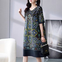 플리츠원피스 일본 미야케 여름 반팔 원피스 휴양지 50대 엄마옷 바캉스 드레스