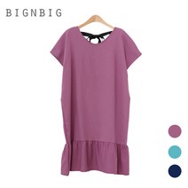 리본 린넨 원피스3color /빅사이즈 55~88까지
