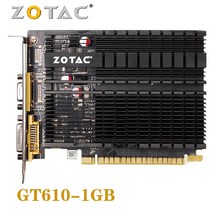 ZOTAC 비디오 카드 GeForce GT 610 1GB 64Bit GDDR3 그래픽 NVIDIA Original GT610 1GD3 DVI VGA PCIE 용 GPU 맵 사용