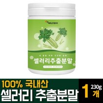 셀러리 샐러리 분말 가루 파우더 100% 국내산 Celery 즙 주스 쥬스 착즙 추출물 천연 식이섬유 먹는법 서양미나리 플라보노이드 아피제닌 루테올린 다이어트 비타민K 영양제 추천, 230g 1개