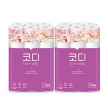 코디 천연펄프 화장지 더 순수 소프트 27m 30롤, 2팩