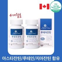 캐나다 직수입 목넘긴 편한 루테인 20mg 아스타잔틴 6mg 루테아잔틴 빌베리 헤마토코쿠스추출물, 2개