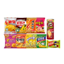 과자10종세트 꼬깔콘+홈런볼+새우깡+콘칲+꽃게랑+꿀꽈배기+자갈치+바나나킥+양파링+프링글스오리지널, 1세트
