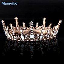 왕관 세련된 고급진 생일 Mamojko Baroque 여왕 신부 여성 크리스탈 웨딩 모자를 쓰고 있죠 티아라 헤어 액세서리 비쥬, 12 zxc72gold