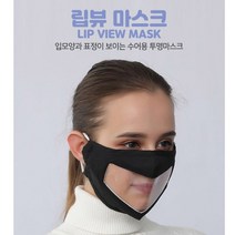 입모양과 표정이 보이는 입모양마스크 립뷰마스크 수화용 강의용 선생님마스크 청각장애인마스크 대화용마스크 강사마스크 강사 학원 의료기관 서비스업, 1개, 1개 블랙