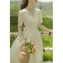 FANSYLI 중학생여여름한국판원피스소녀 스위트귀여운학생치마944호 5F
