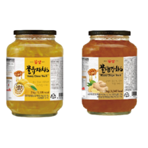 꽃샘 꿀 유자 자몽 생강 레몬 차 2kg 과일 청 목 감기에 좋은 음료, 레몬2kg