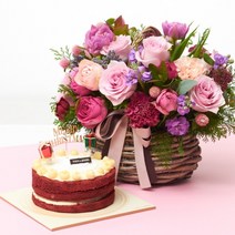 뚜레쥬르 레드벨벳케익+마리안느 꽃바구니, (2)지정일배송(배송메세지에입력)