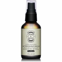 Lather & Wood (미국직배) 애프터쉐이브 밤 로션 샌달우드향 60ml After-shave Balm Sandalwood Scent Premium Aftershave Lotion Soothes and Moisturizes Face after shaving, 1개