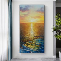 동해 바다에서 바라보는 새해 해돋이 풍경 보석십자수 일출 구슬십자수 보석퍼즐 비즈 붙이기, 80x150cm