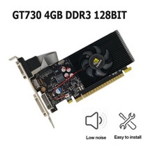 CPU 그래픽카드 데스크탑 비디오 카드 GT210 512M DDR3 64 비트 컴퓨터 HDMI 호환 VGA DVI 올인원 그래픽 액세서리, 01 GT730 4GB DDR3