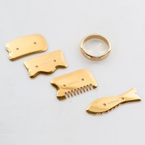 금불 괄사 경락 림프 마사지기 얼굴 바디 경락마사지 순금 반달 물고기 테라피 부모님선물, 환 대