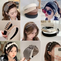 루즈루나 헤어밴드 꼬임 럭셔리 진주 벨벳 러블리 반다나 머리띠