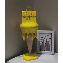 nordic birkream 동상 art angels ice cream bag 조각 장식 액세서리 gk home decor for living room 현대, 노란색, 11.5x11.5x30.5cm