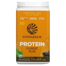 이지몰 Sunwarrior (선워리어) 프로틴 클래식 플러스 식물 기반 초콜릿 750g(1.65lb) No.97930, 748.43 g