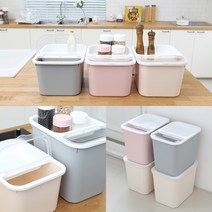 [홈미인] 마카롱쌀통 10Kg/16kg, 라이트그레이