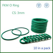 고무오링 패킹 실리콘 오링 고무링 CS 3mm 한 팩에 10 개 불소 고무 씰링 O 링 FKM O-링 오일 씰 워터, 23 OD 30mm_01 10 Pieces_01 3mm