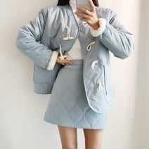 [드레스날다] 반해버렸다핏 누빔 퀄팅 자켓 스커트 투피스세트