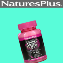 청소년 종합비타민 NaturesPlus power teen 10대여자 멀티비타민 & 미네랄 천연 산딸기향 츄어블 [6O정*1병]