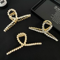 영블리 YJH011 프시케 진주 큐빅 대형 집게핀