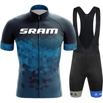 싸이클복 자전거 유니폼 기모싸이클복2023 SRAM 프로 팀 사이클링 저지 세트 남성 여름 자전거 반바지 의류