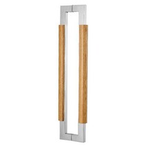 강화도어손잡이 GO41 스텐폴리싱 오크목 센터600x630mm 유리문 문고리