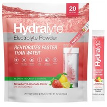 하이드라라이트 일렉트로라이트 파우더 딸기레몬에이드 6g 패킷 20개입 Hydralyte Electrolyte Powder