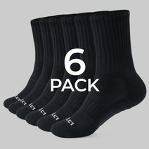 테슬라 스포츠 장목 양말 6팩 TM-MZS60, 블랙_BLK