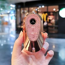 열쇠지갑 메르세데스 벤츠 키 커버 쉘 레이디스 버클 글라 백, AU.D 모델 핑크 다이아몬드 컬러 싱글 쉘