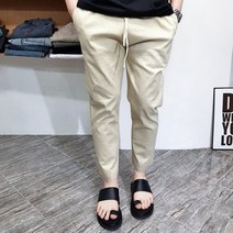 이노마 여름 밴딩 린넨 마 9부 세미와이드 슬랙스팬츠